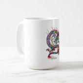 Mug Dragon rouge oriental frais avec le tatouage de (Devant gauche)