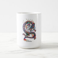 Dragon rouge oriental frais avec le tatouage de