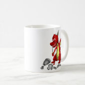 Mug Dragon rouge ramassant le chevalier de l'os des de (Devant droit)