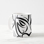 Mug Dragon tribal noir et blanc (Devant gauche)
