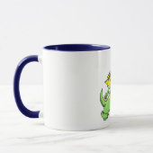Mug Dragon vert caricature marchant sur ses pieds (Gauche)