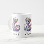 Mug Dragon violet à couronne élégante (Devant gauche)