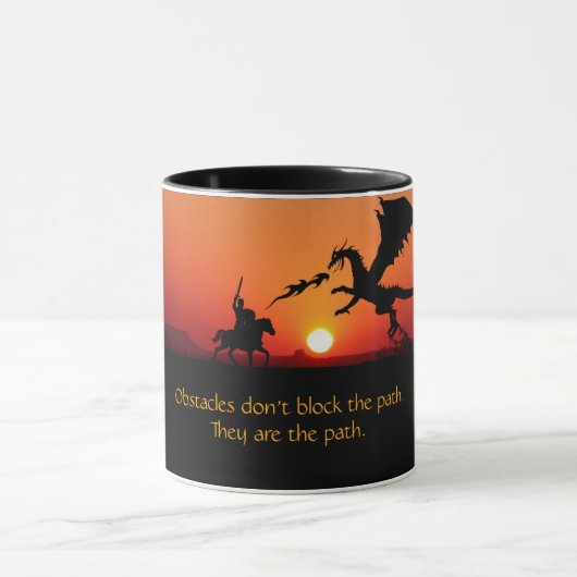 Mug Dragon vs Knight Inspirational Motivational Coffe (Centre)