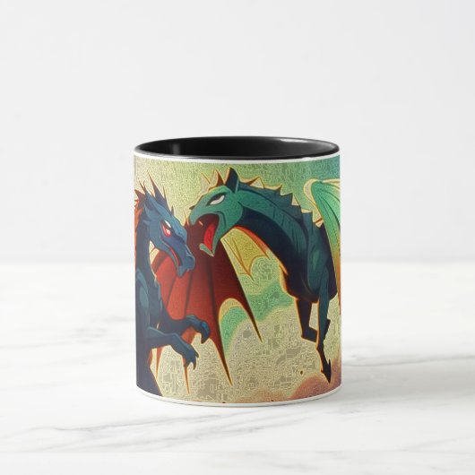 Mug Dragon vs Pegasus - Fantasy Art (Centre)