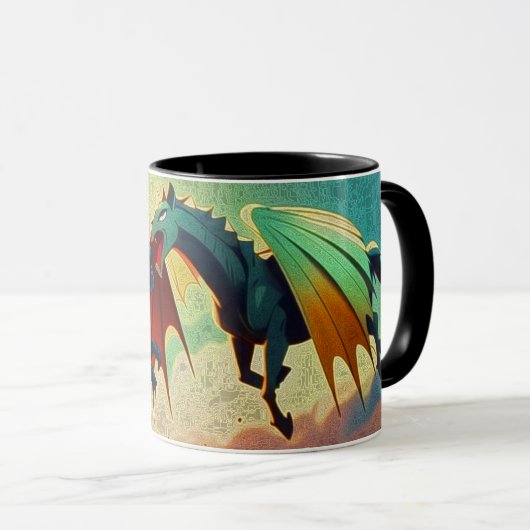 Mug Dragon vs Pegasus - Fantasy Art (Devant droit)