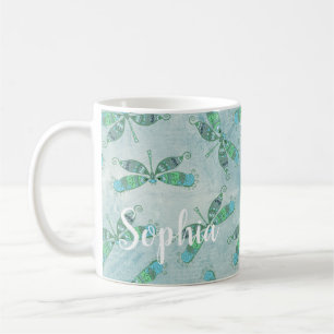 Mug Dragonflies Boho en bleu