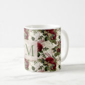 Mug Dragonflies de crème et Monogramme Rose (Devant droit)