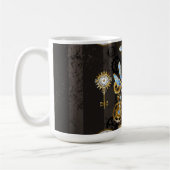 Mug Dragonflies de Steampunk sur arrière - plan rayé b (Gauche)
