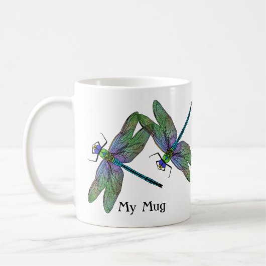 Mug Dragonflies Empereurs Colorées Personnalisées (Gauche)