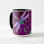 Mug Dragonflies Purple Dreams Combo 15oz (Devant gauche)
