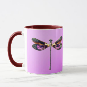 Mug Dragonfly - argent, or, violet et noir