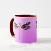 Mug Dragonfly - argent, or, violet et noir (Devant gauche)