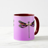 Mug Dragonfly - argent, or, violet et noir (Devant droit)