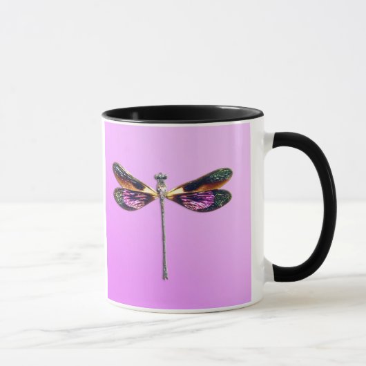 Mug Dragonfly - argent, or, violet et noir (Droite)