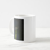 Mug Dragonfly bleu et noir sur gazon vert et rouge (Devant gauche)