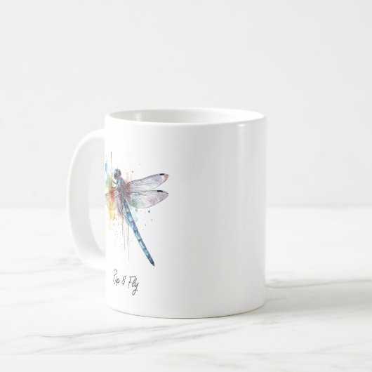 Mug Dragonfly Dreamscape, custom (Devant gauche)