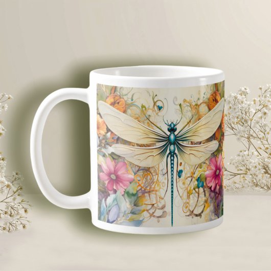 Mug Dragonfly Et Fleurs sauvages