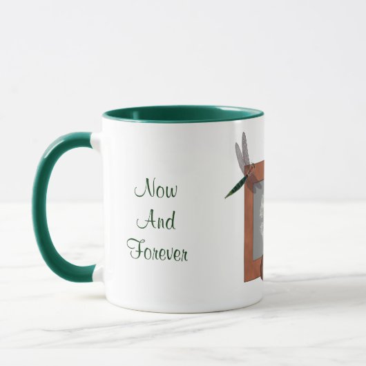 Mug Dragonfly Frame Personalized Wedding Photo  (Gauche)
