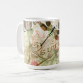 Mug Dragonfly vintage et Roses (Devant gauche)