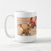 Mug Dragons avec King Lear citation rouge, or, blanc M (Gauche)