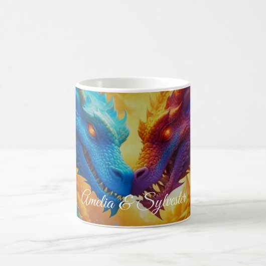 Mug Dragons colorés en amour (Centre)