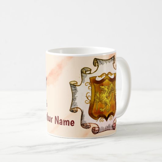 Mug Dragons Shield Famille Crest Nom (Devant droit)