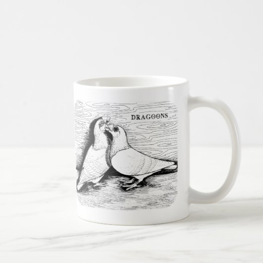 Mug Dragoon Pigeons White Pair (Droite)