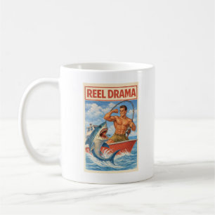 Mug Drame de pêcheur de requin Pêche rétro drôle