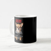 Mug Drame Queen Chihuahua Lover Pet Diva Chien Mugshot (Devant gauche)