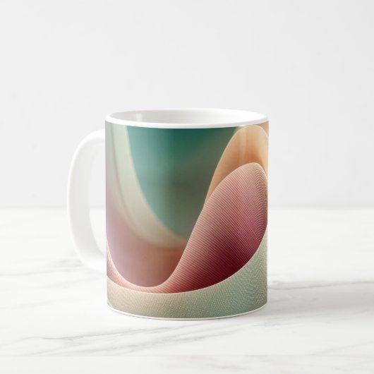 Mug Drapé abstrait avec dégradé pastel fluide (Devant gauche)