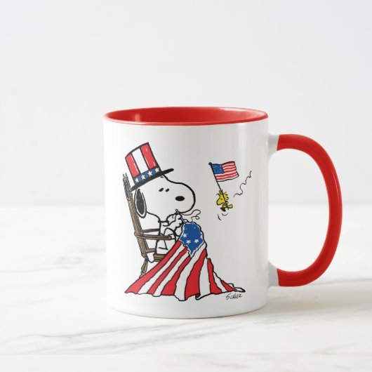 Mug Drapeau 4 juillet à coudre Snoopy (Droite)