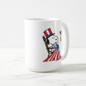 Mug Drapeau 4 juillet à coudre Snoopy (Devant droit)