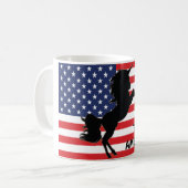 Mug Drapeau 4 juillet américain patriotique Unicorne É (Devant gauche)