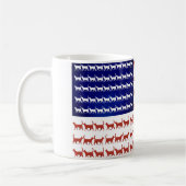 Mug Drapeau 4 juillet chat rouge blanc et bleu (Gauche)