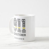 Mug Drapeau 911 personnalisé Dispatcher USA Ligne jaun (Devant gauche)