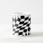 Mug Drapeau à carreaux noir et blanc ondulé de course (Centre)