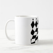 Mug Drapeau à carreaux noir et blanc ondulé de course (Gauche)