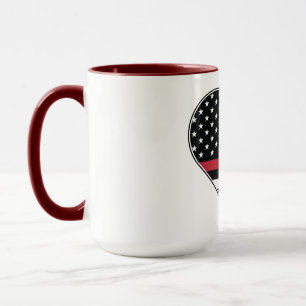 Mug Drapeau à cœur de ligne rouge