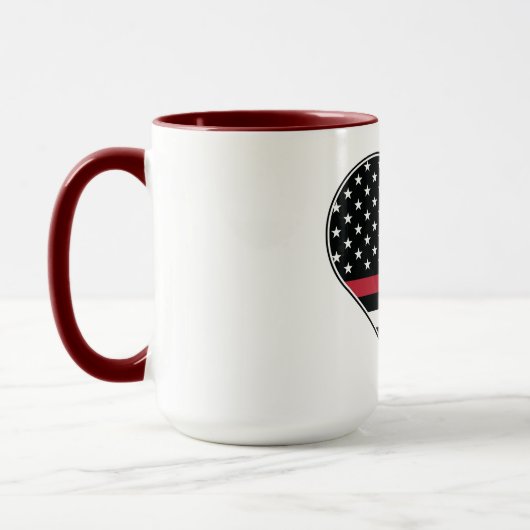Mug Drapeau à cœur de ligne rouge (Gauche)