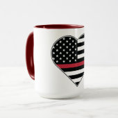 Mug Drapeau à cœur de ligne rouge (Devant gauche)