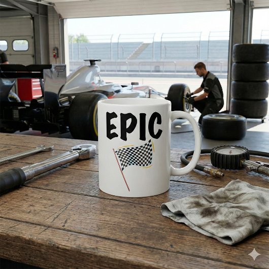 Mug Drapeau à damier de ligne d'arrivée épique