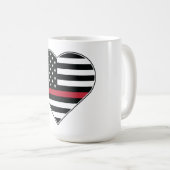 Mug Drapeau à ligne rouge Cœur (Devant droit)