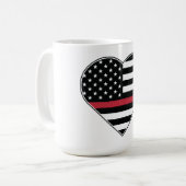 Mug Drapeau à ligne rouge Cœur (Devant gauche)