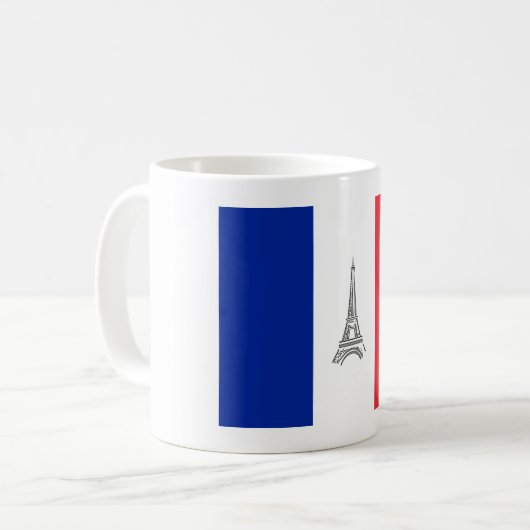 Mug Drapeau à thème Tour Eiffel (Devant gauche)