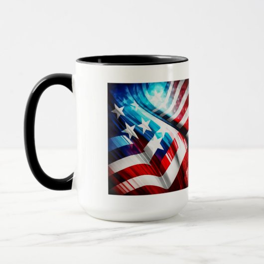 Mug Drapeau Abstrait américain classique Mug, 15 oz de (Gauche)