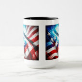 Mug Drapeau Abstrait américain classique Mug, 15 oz de (Centre)
