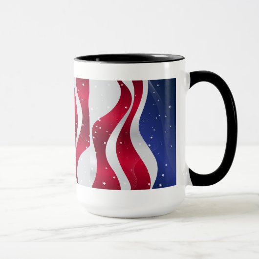 Mug Drapeau Abstrait américain rouge blanc et bleu (Droite)