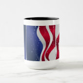 Mug Drapeau Abstrait américain rouge blanc et bleu (Centre)