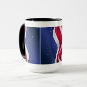 Mug Drapeau Abstrait américain rouge blanc et bleu (Devant gauche)