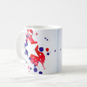 Mug Drapeau Abstrait américain Rouge Bleu Blanc Étoile (Devant gauche)
